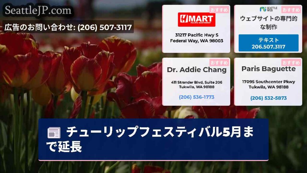 チューリップフェスティバル5月まで延長