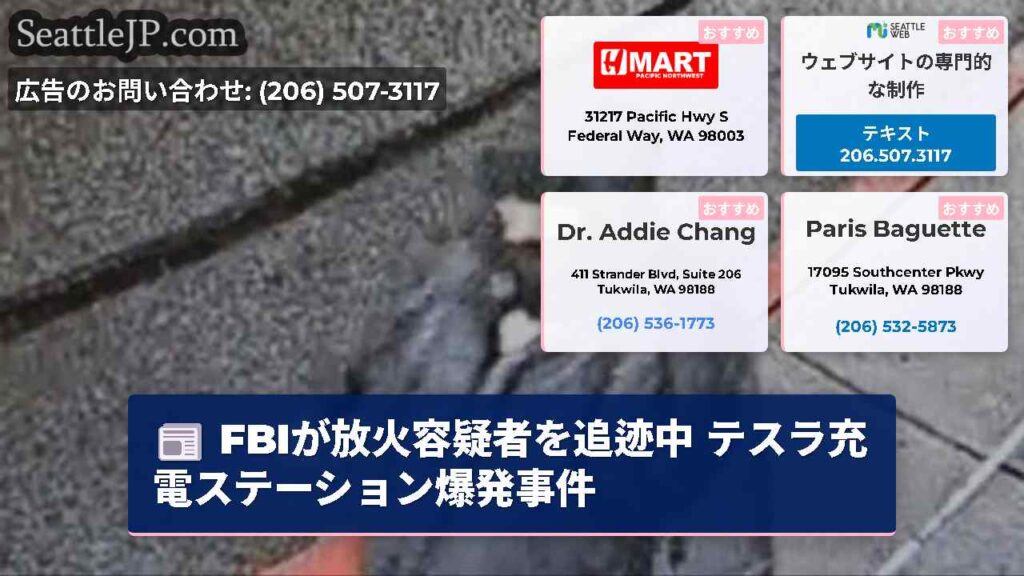 FBIが放火容疑者を追迹中 テスラ充電ステーション爆発事件