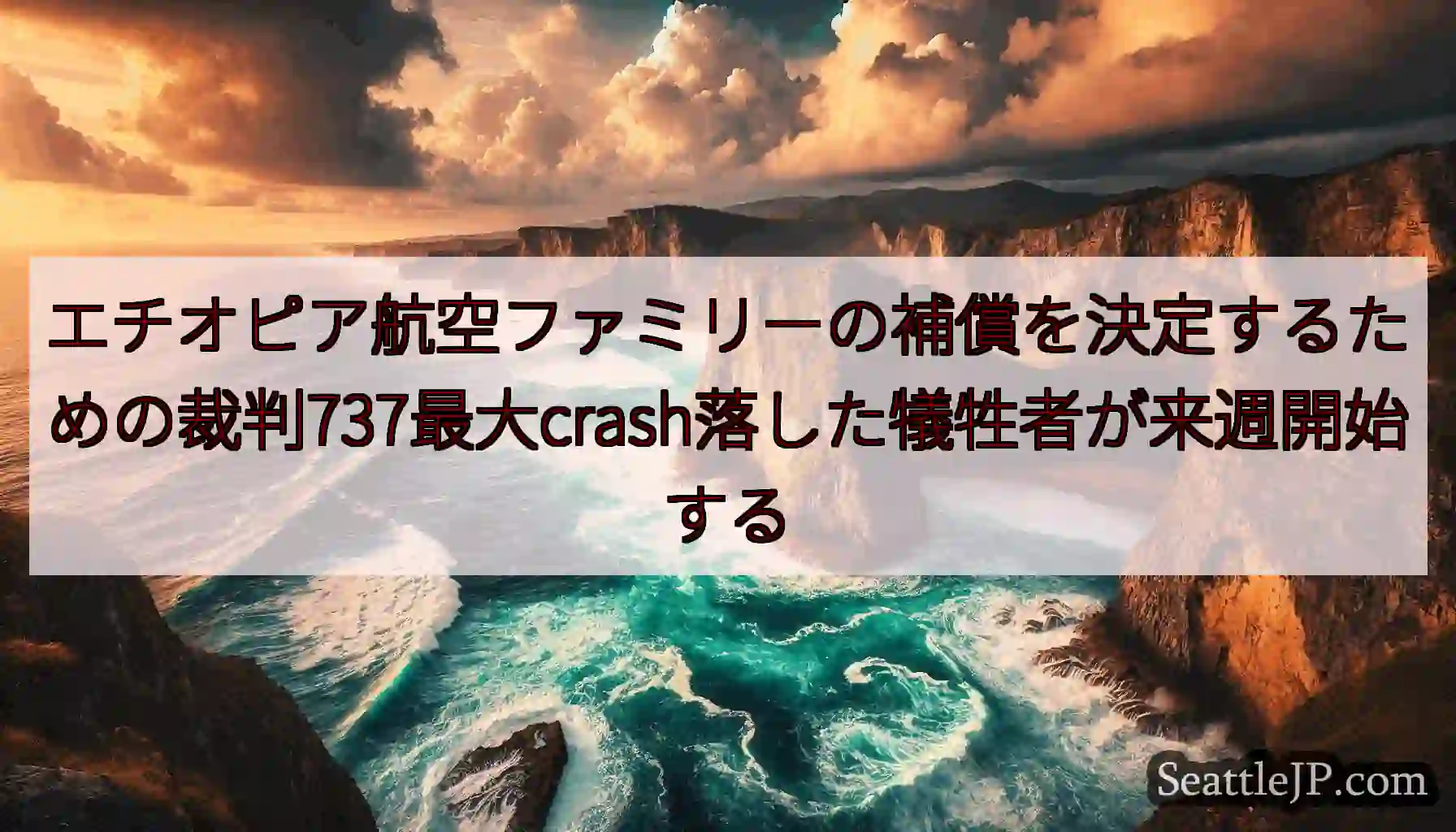 エチオピア航空ファミリーの補償を決定するための裁判737最大crash落した犠牲者が来週開始する
