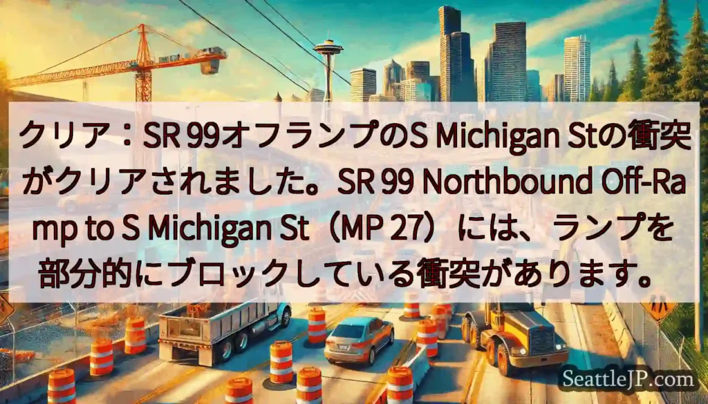 クリア：SR 99オフランプのS Michigan Stの衝突がクリアされました。SR 99