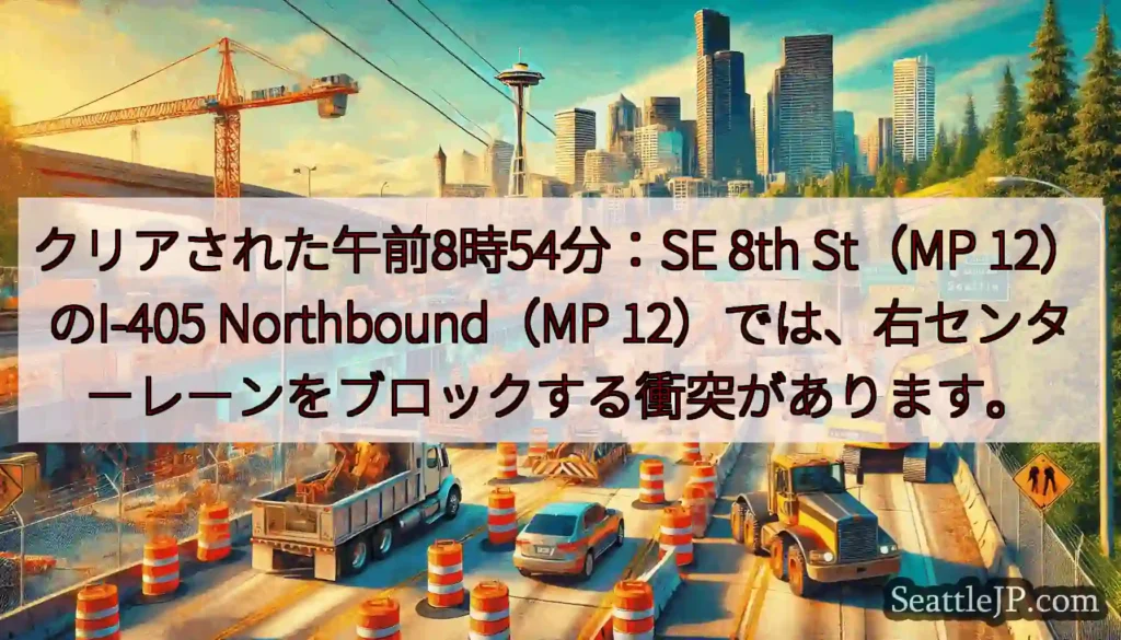 クリアされた午前8時54分：SE 8th St（MP 12）のI-405