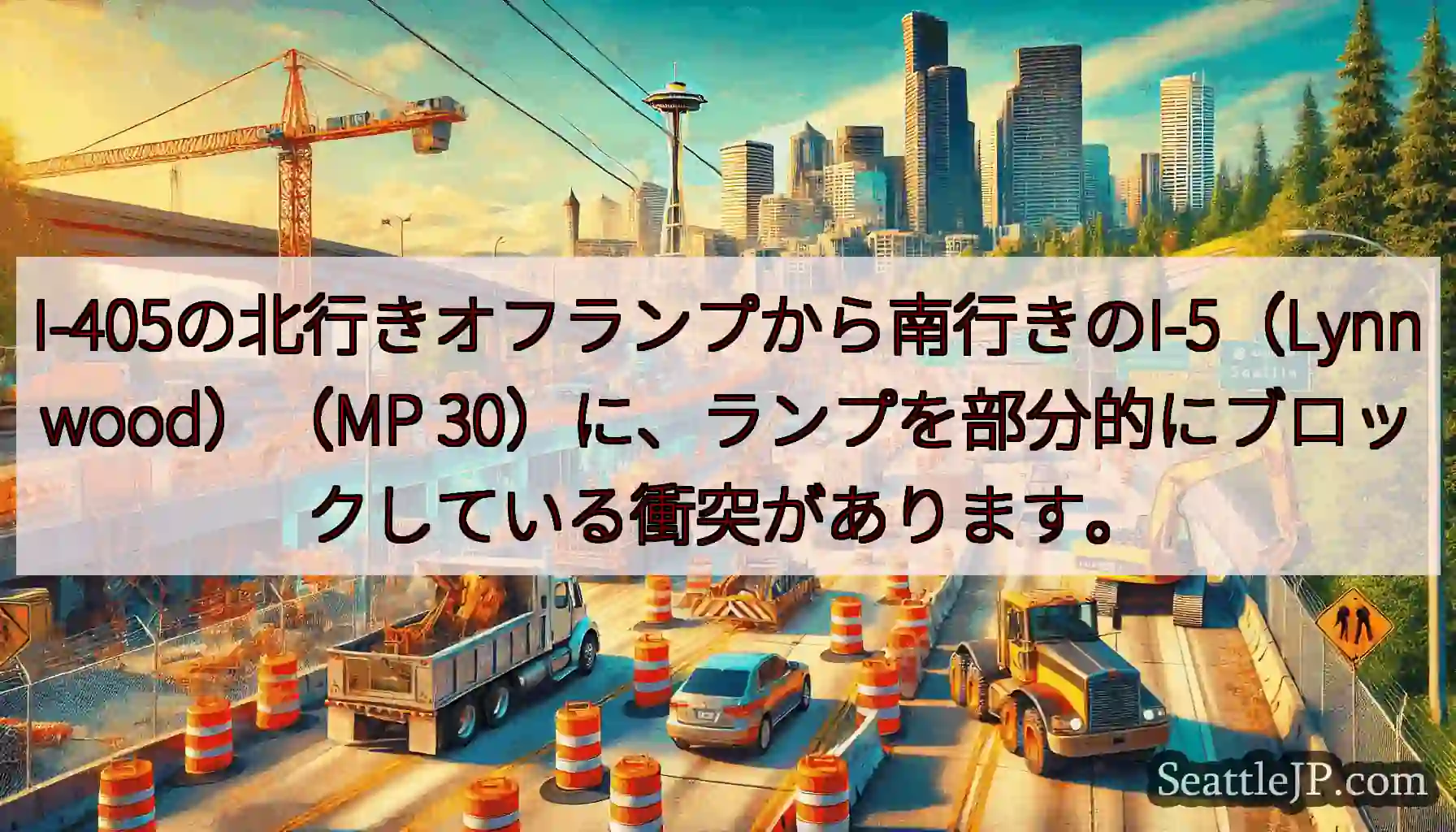 I-405の北行きオフランプから南行きのI-5（Lynnwood）（MP