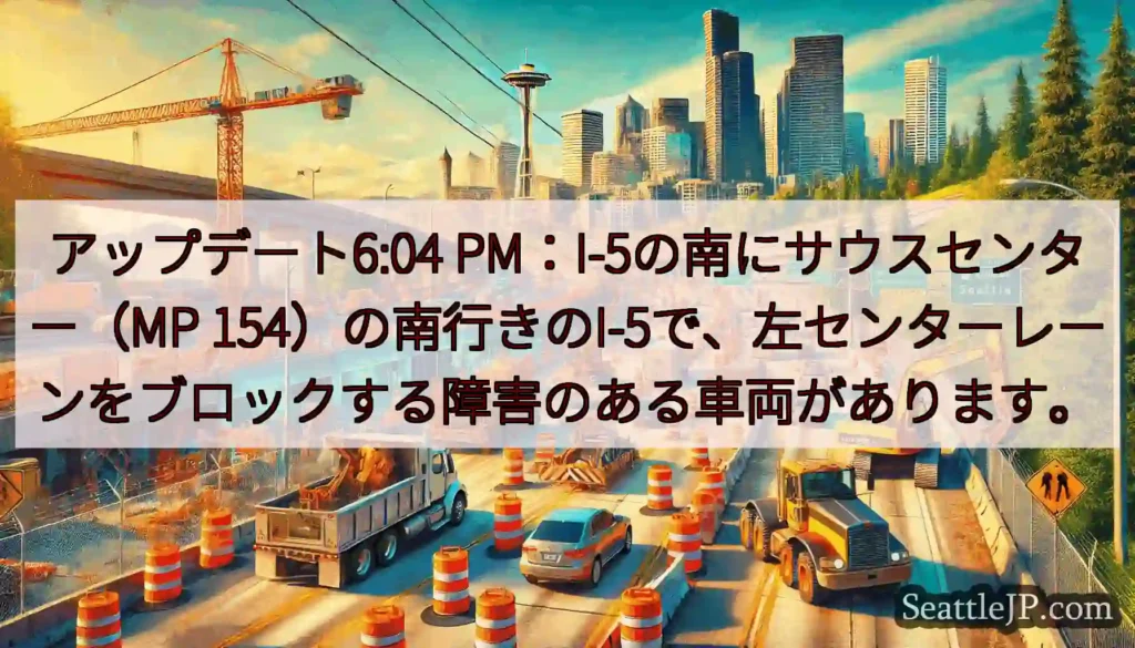 アップデート6:04 PM：I-5の南にサウスセンター（MP