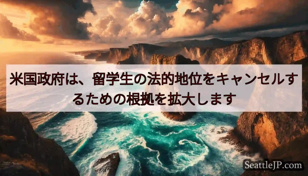 米国政府は、留学生の法的地位をキャンセルするための根拠を拡大します