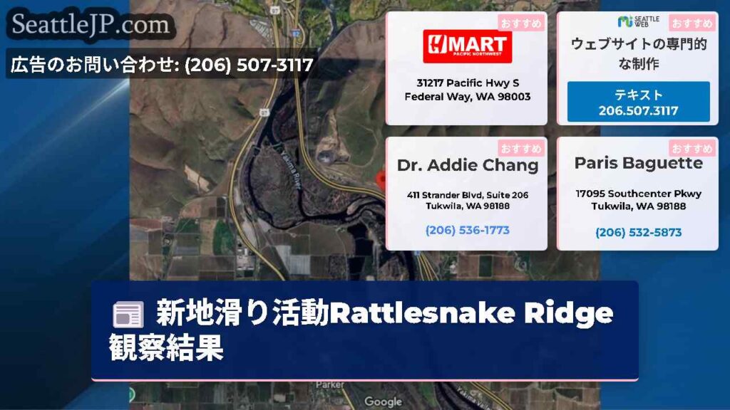 新地滑り活動Rattlesnake Ridge観察結果