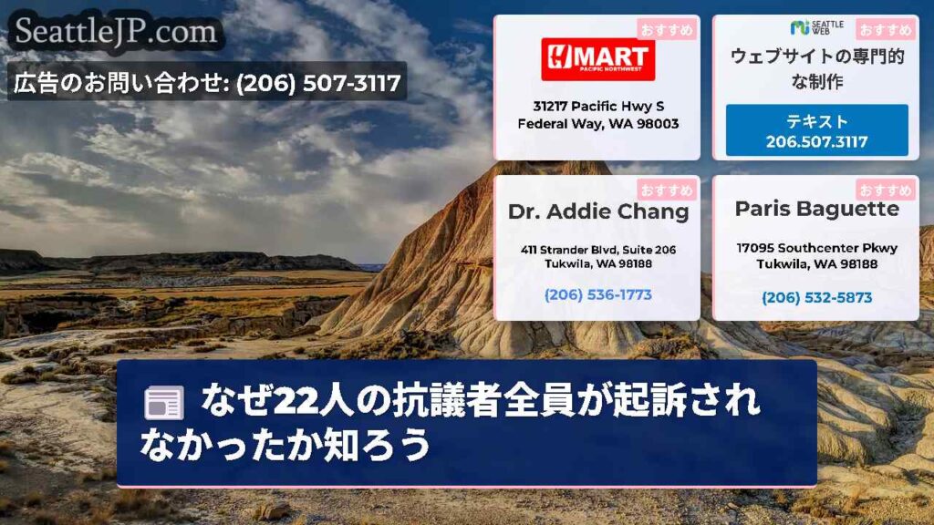 なぜ22人の抗議者全員が起訴されなかったか知ろう