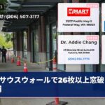 サウスウォールで26枚以上窓破り逮捕