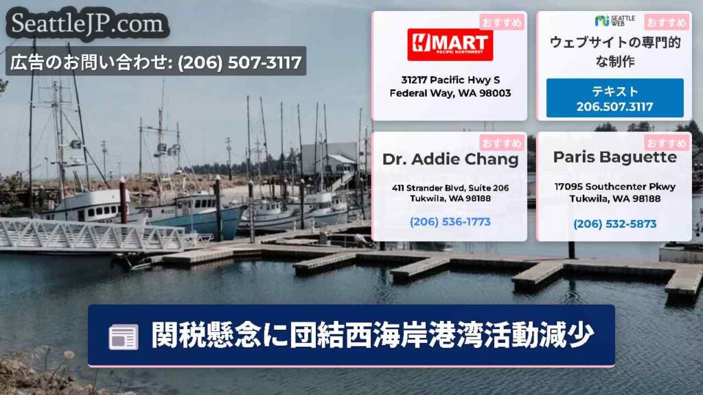 関税懸念に団結西海岸港湾活動減少