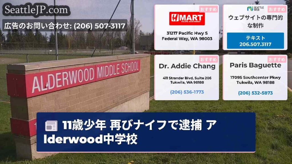 11歳少年 再びナイフで逮捕 アlderwood中学校