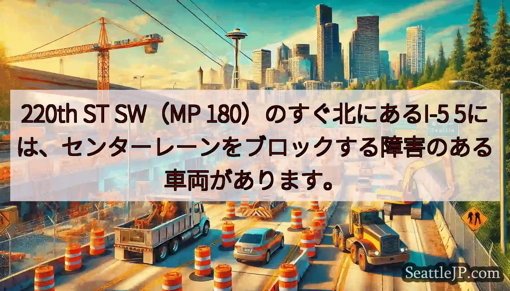 220th ST SW（MP 180）のすぐ北にあるI-5