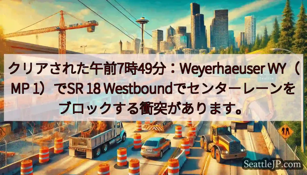 クリアされた午前7時49分：Weyerhaeuser WY（MP 1）でSR 18