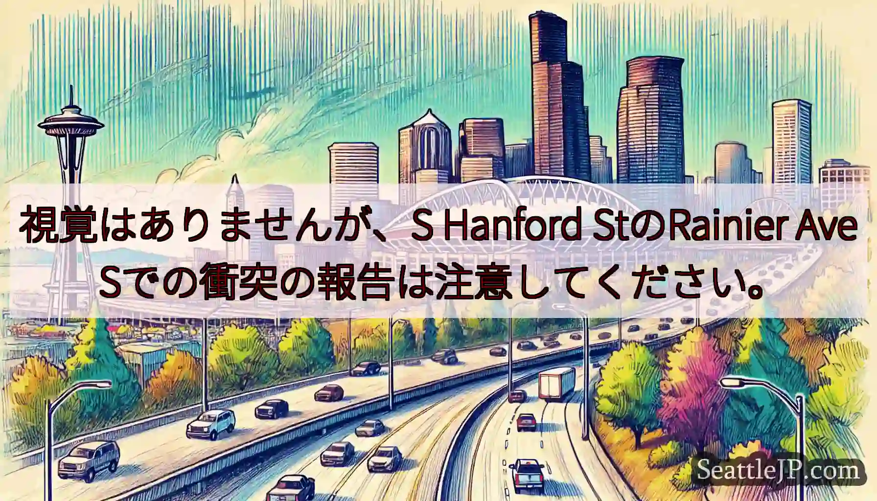 視覚はありませんが、S Hanford StのRainier Ave
