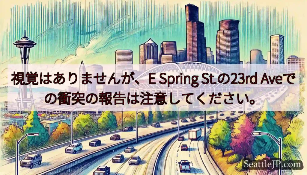 視覚はありませんが、E Spring St.の23rd Aveでの衝突の報告は注意してください。