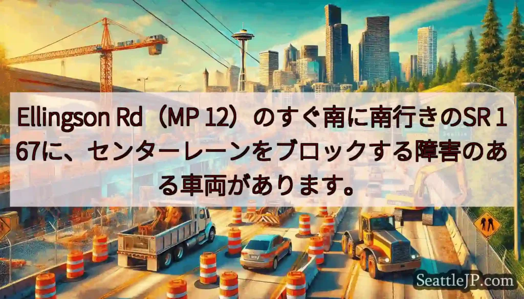 Ellingson Rd（MP 12）のすぐ南に南行きのSR