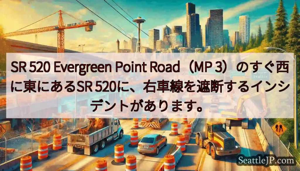 SR 520 Evergreen Point Road（MP 3）のすぐ西に東にあるSR