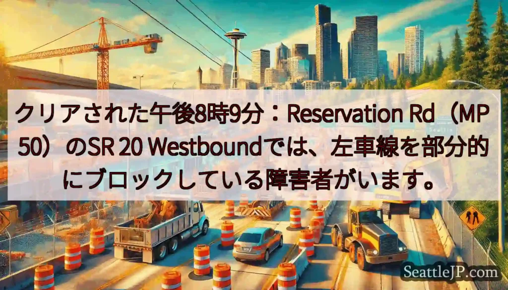 クリアされた午後8時9分：Reservation Rd（MP 50）のSR 20