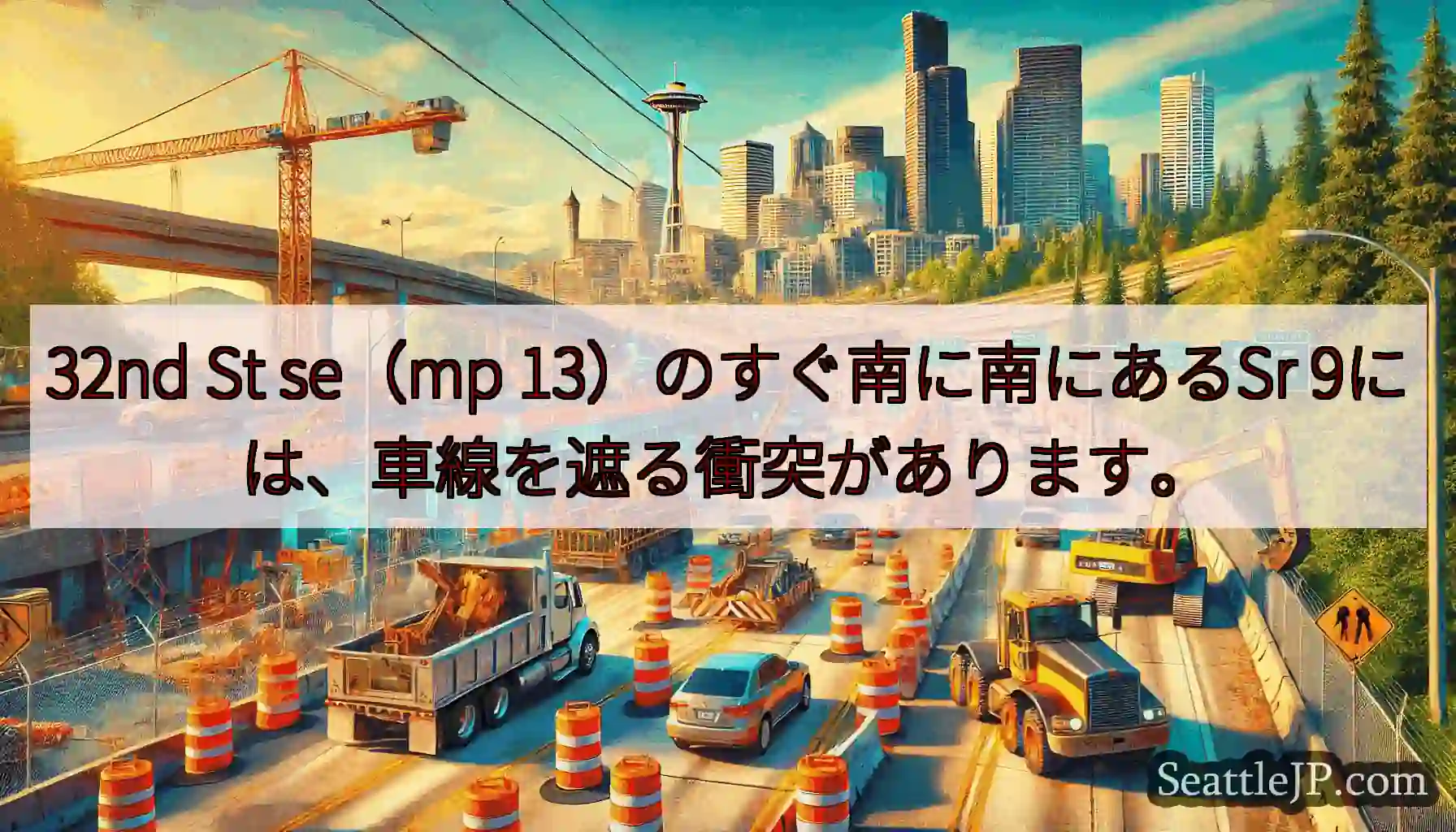 32nd St se（mp 13）のすぐ南に南にあるSr 9には、車線を遮る衝突があります。