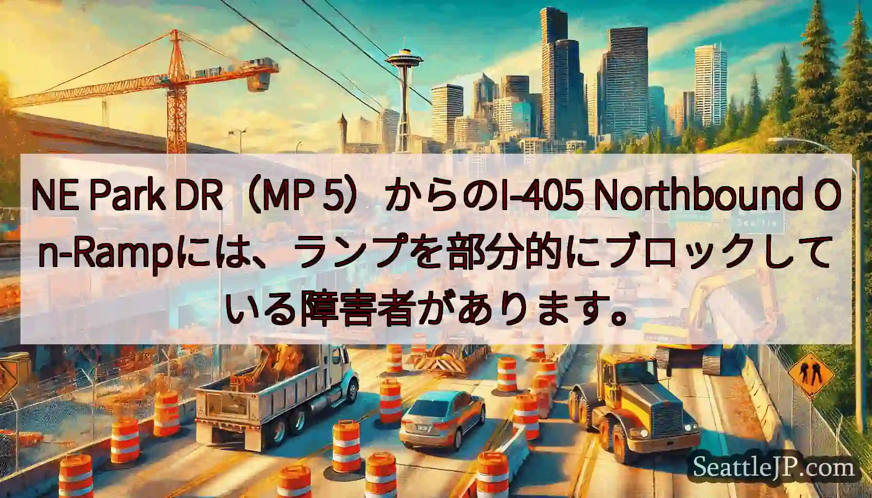 NE Park DR（MP 5）からのI-405 Northbound