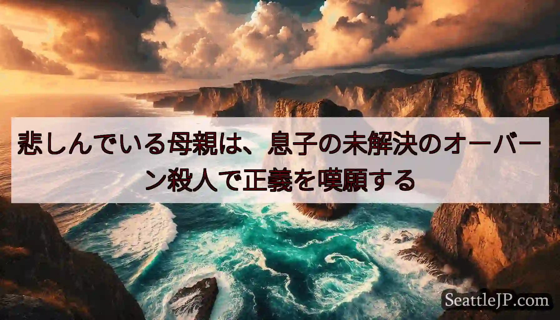 悲しんでいる母親は、息子の未解決のオーバーン殺人で正義を嘆願する
