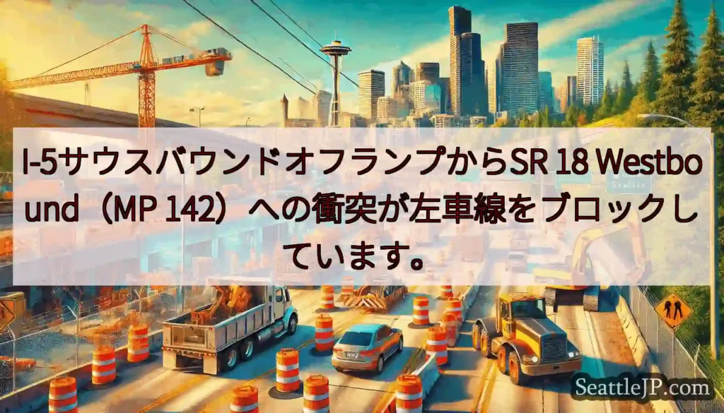 I-5サウスバウンドオフランプからSR 18 Westbound（MP