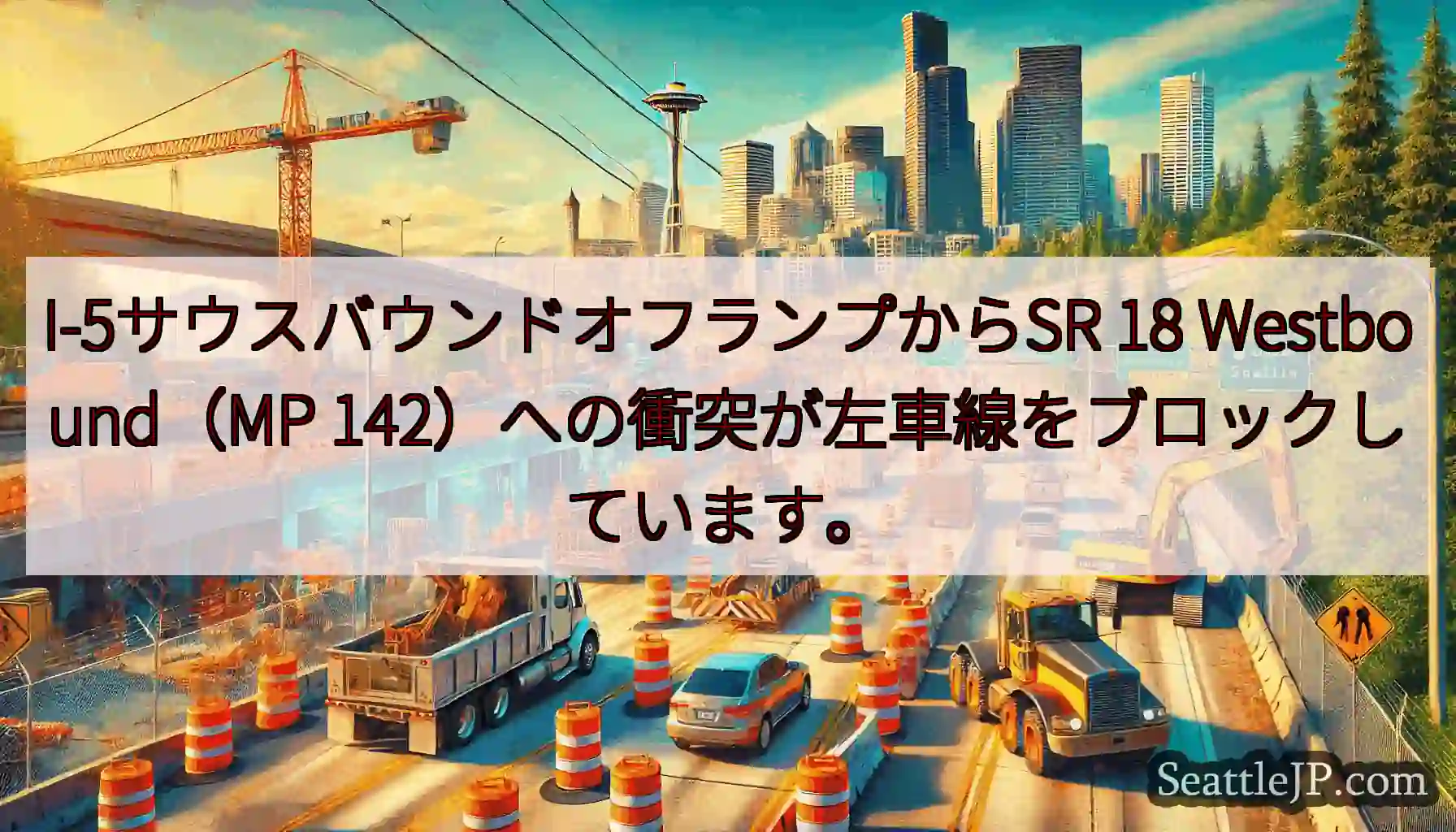 I-5サウスバウンドオフランプからSR 18 Westbound（MP