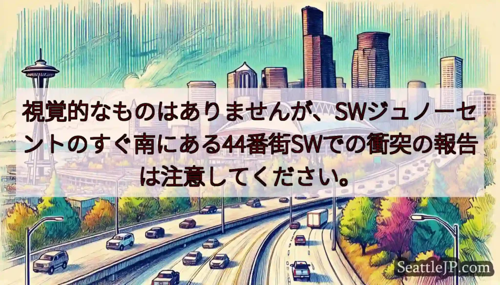 視覚的なものはありませんが、SWジュノーセントのすぐ南にある44番街SWでの衝突の報告は注意してくだ