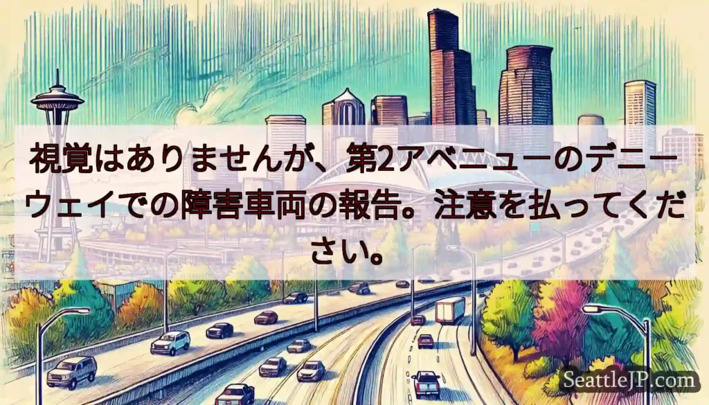 視覚はありませんが、第2アベニューのデニーウェイでの障害車両の報告。注意を払ってください。