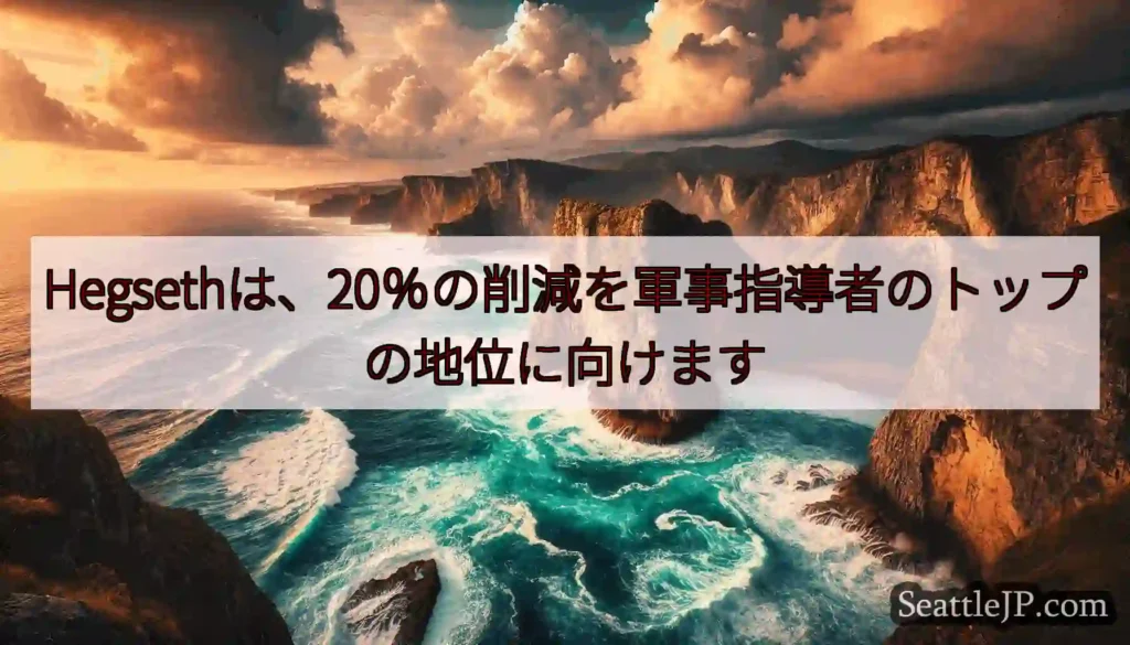 Hegsethは、20％の削減を軍事指導者のトップの地位に向けます