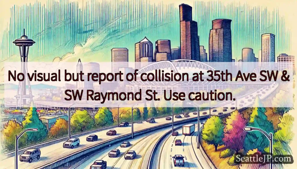 No visual but report of collision at 35th Ave SW