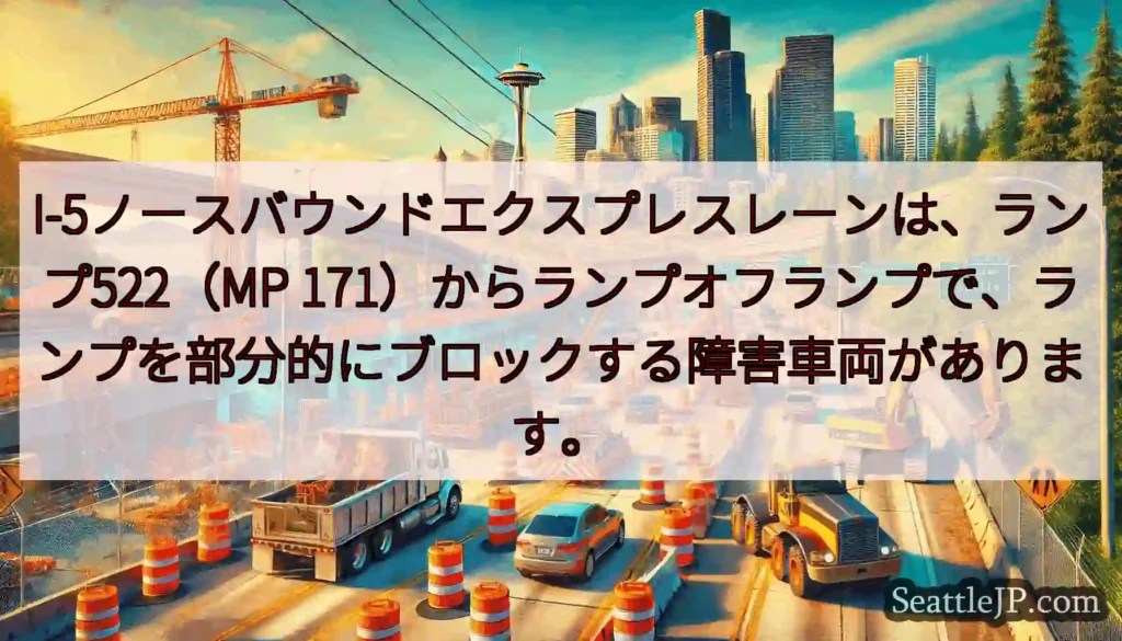 I-5ノースバウンドエクスプレスレーンは、ランプ522（MP