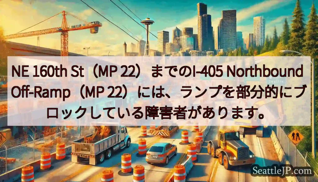 NE 160th St（MP 22）までのI-405 Northbound Off-Ramp（MP