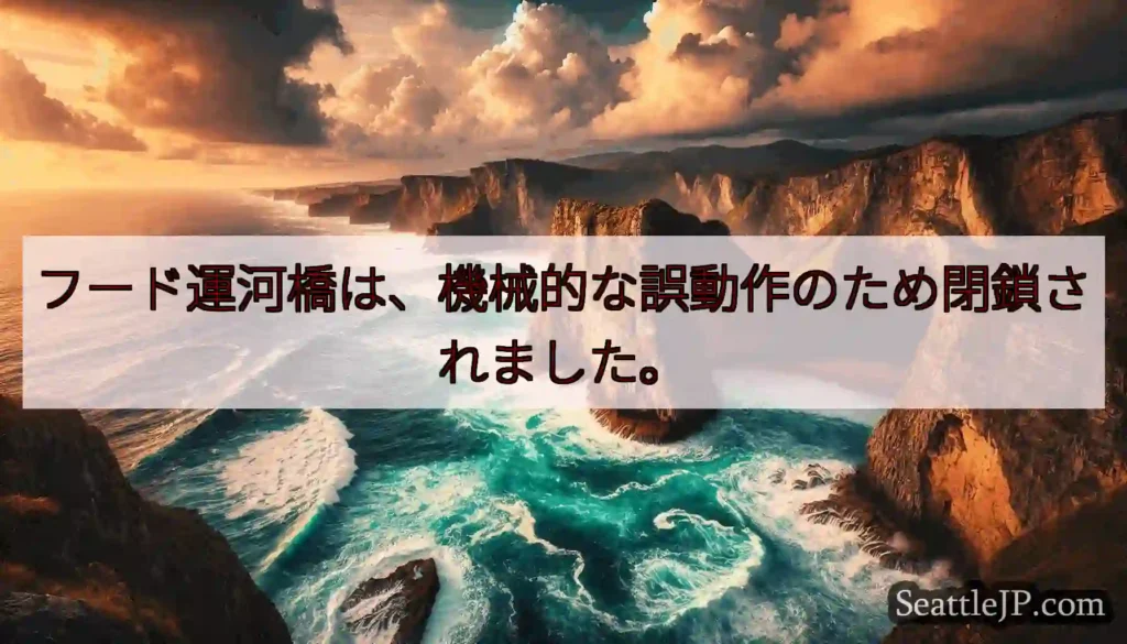 フード運河橋は、機械的な誤動作のため閉鎖されました。