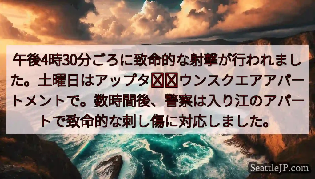 午後4時30分ごろに致命的な射撃が行われました。土曜日はアップタ​​ウンスクエアアパートメントで。数