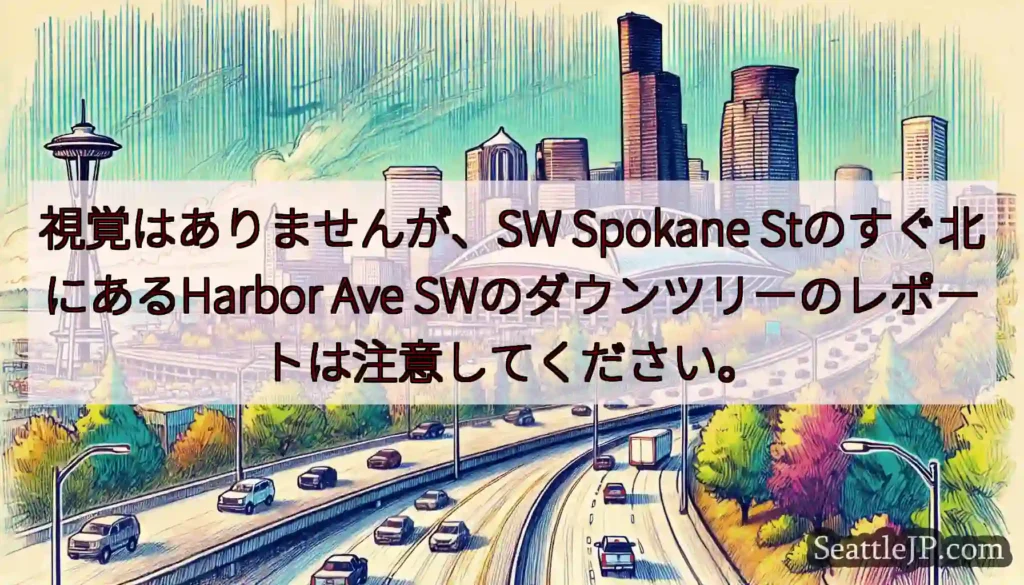 視覚はありませんが、SW Spokane Stのすぐ北にあるHarbor Ave