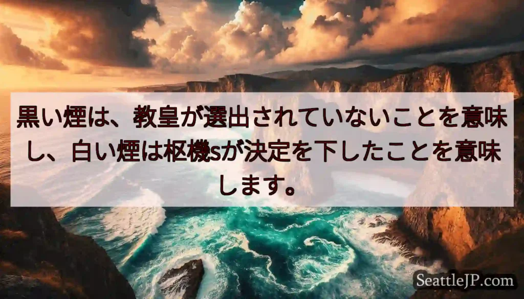 黒い煙は、教皇が選出されていないことを意味し、白い煙は枢機sが決定を下したことを意味します。