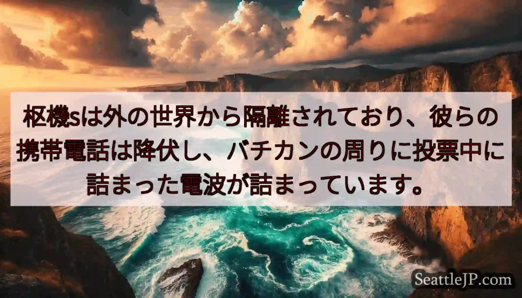 枢機sは外の世界から隔離されており、彼らの携帯電話は降伏し、バチカンの周りに投票中に詰まった電波が詰