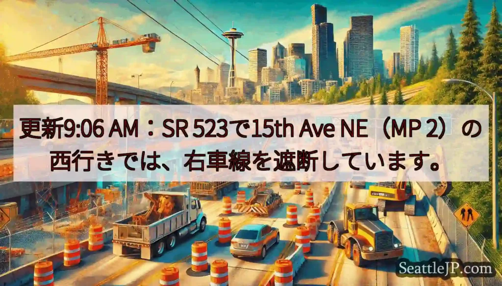 更新9:06 AM：SR 523で15th Ave NE（MP