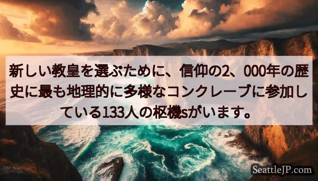 新しい教皇を選ぶために、信仰の2、000年の歴史に最も地理的に多様なコンクレーブに参加している133