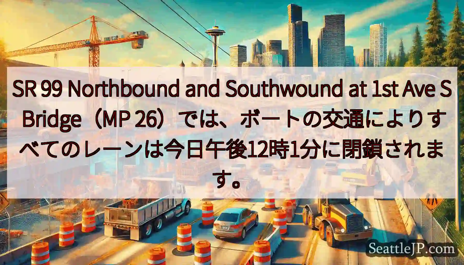 SR 99 Northbound and Southwound at 1st Ave S