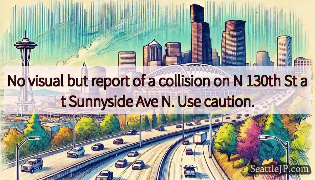 No visual but report of a collision on N 130th St