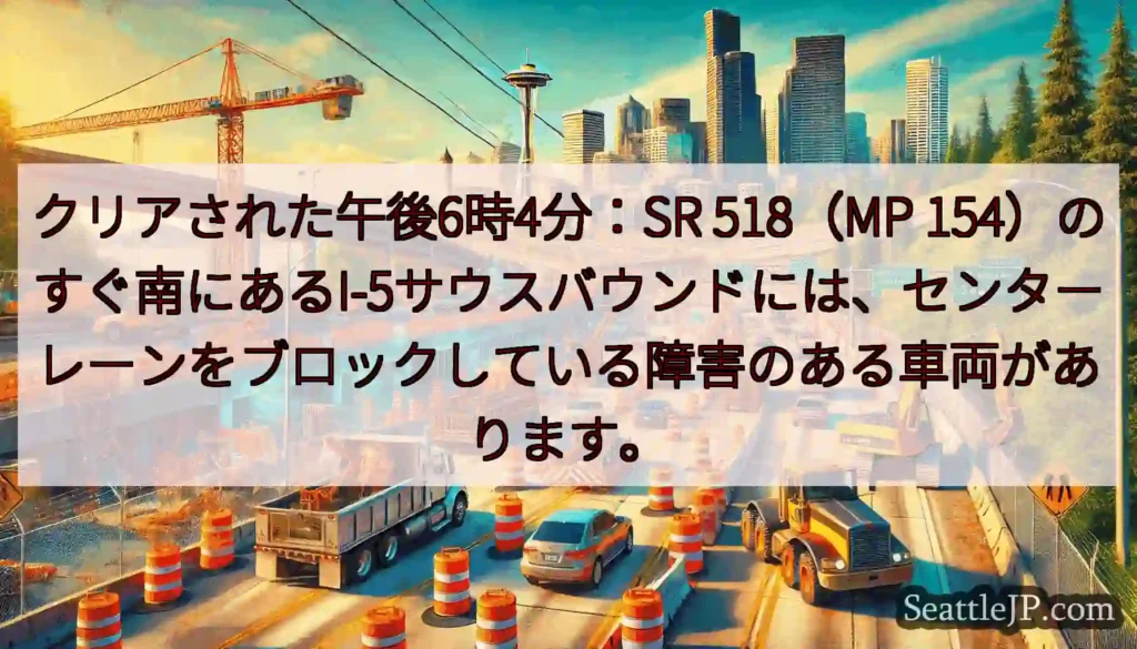 クリアされた午後6時4分：SR 518（MP