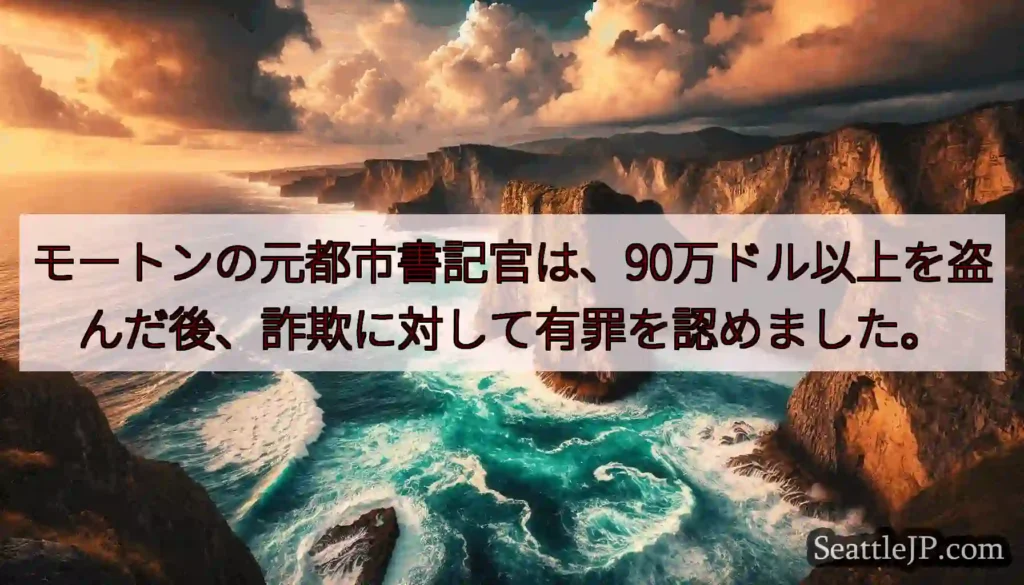 モートンの元都市書記官は、90万ドル以上を盗んだ後、詐欺に対して有罪を認めました。