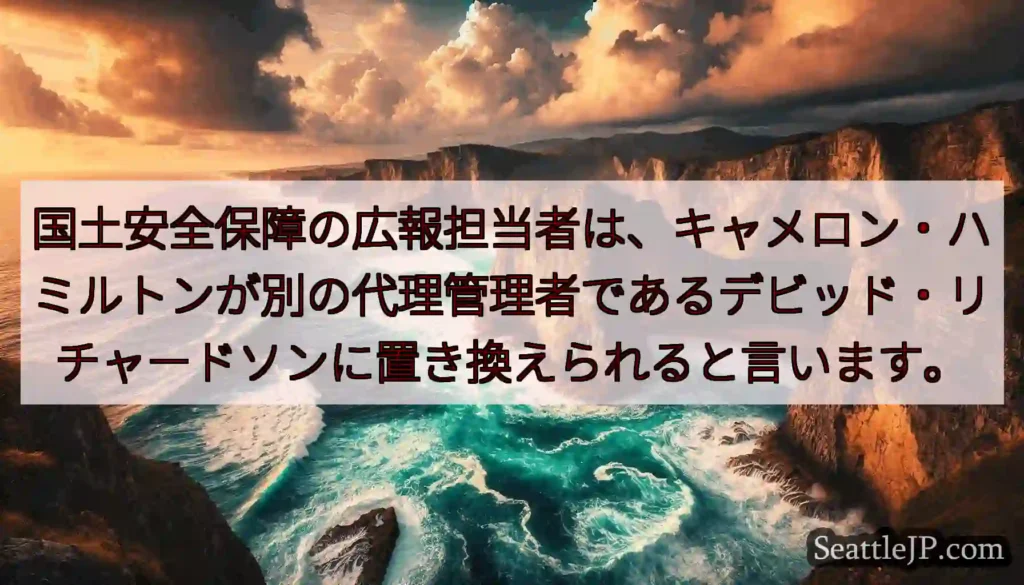 国土安全保障の広報担当者は、キャメロン・ハミルトンが別の代理管理者であるデビッド・リチャードソンに置