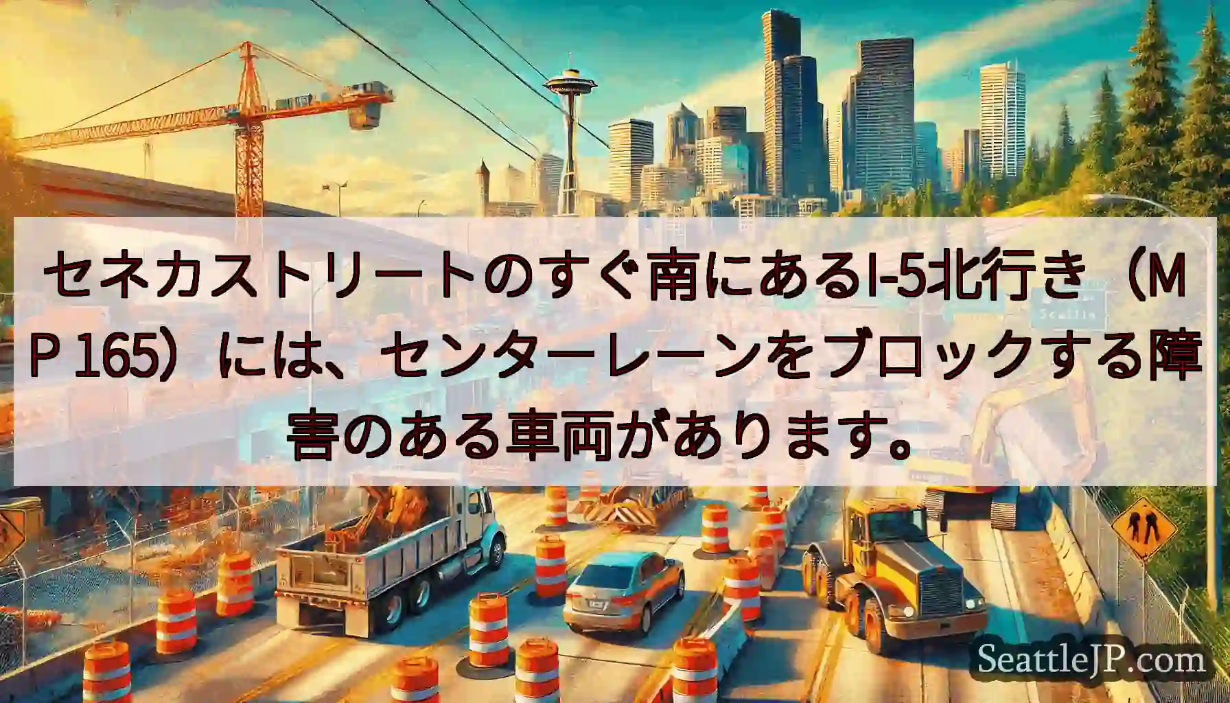セネカストリートのすぐ南にあるI-5北行き（MP