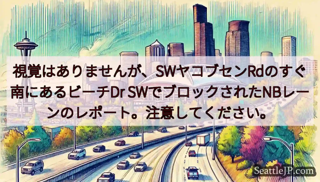 視覚はありませんが、SWヤコブセンRdのすぐ南にあるビーチDr