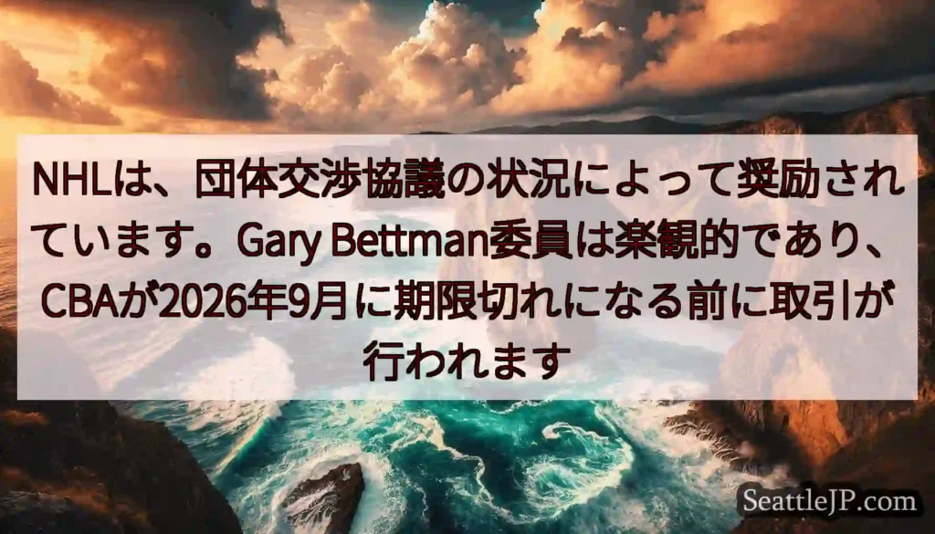 NHLは、団体交渉協議の状況によって奨励されています。Gary