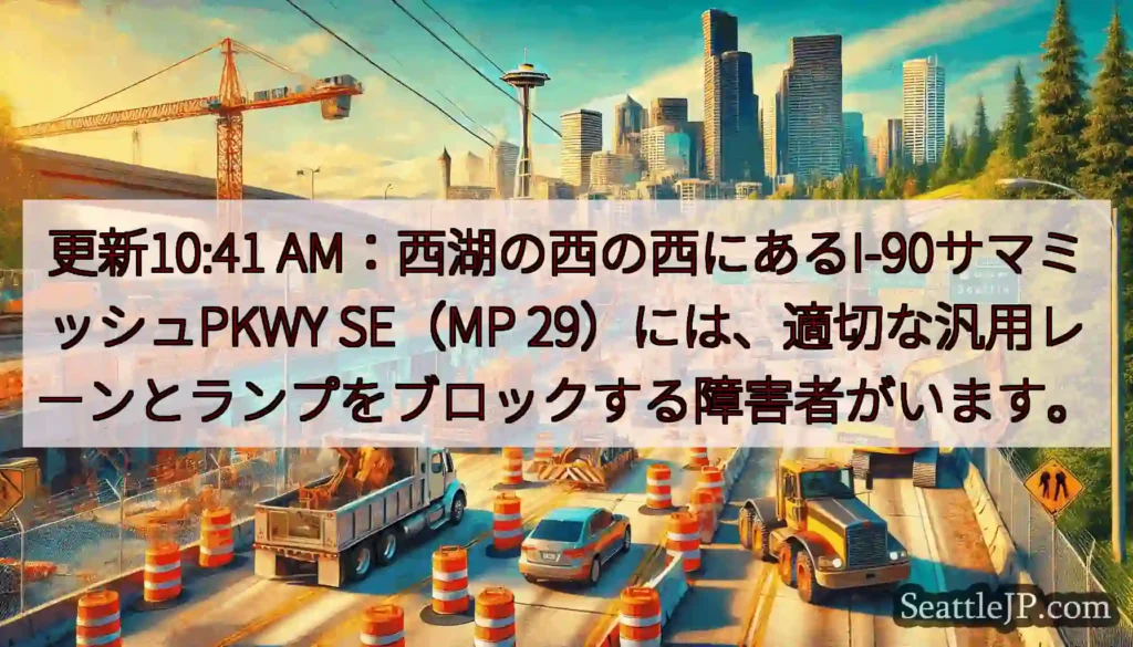 更新10:41 AM：西湖の西の西にあるI-90サマミッシュPKWY SE（MP