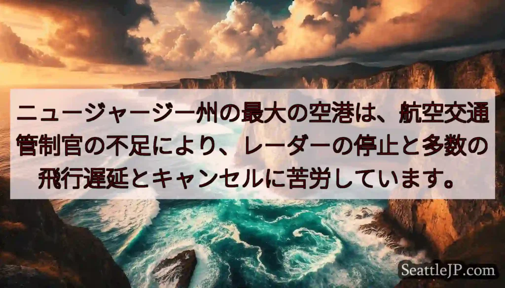 ニュージャージー州の最大の空港は、航空交通管制官の不足により、レーダーの停止と多数の飛行遅延とキャン