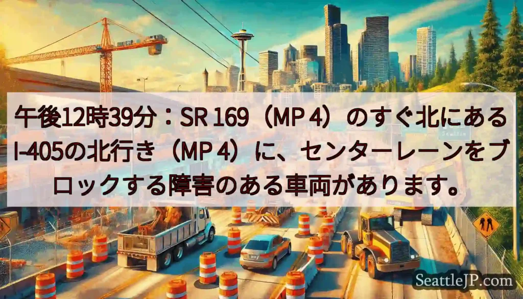 午後12時39分：SR 169（MP 4）のすぐ北にあるI-405の北行き（MP