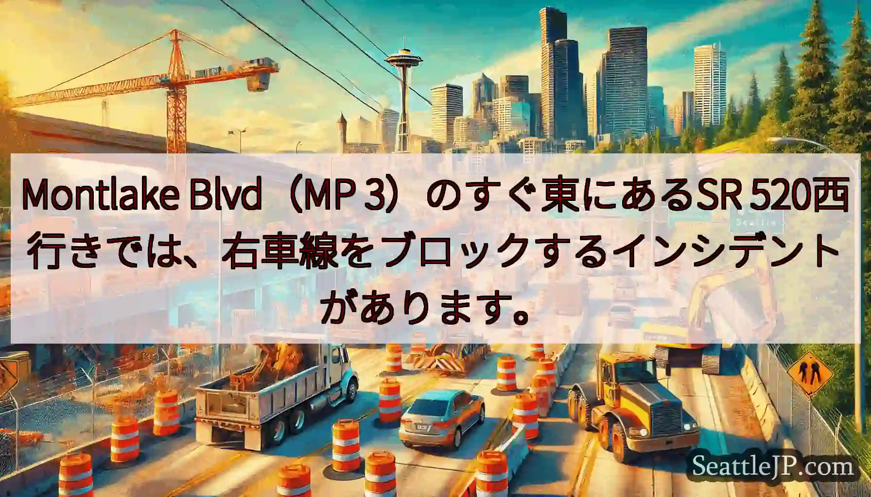 Montlake Blvd（MP 3）のすぐ東にあるSR